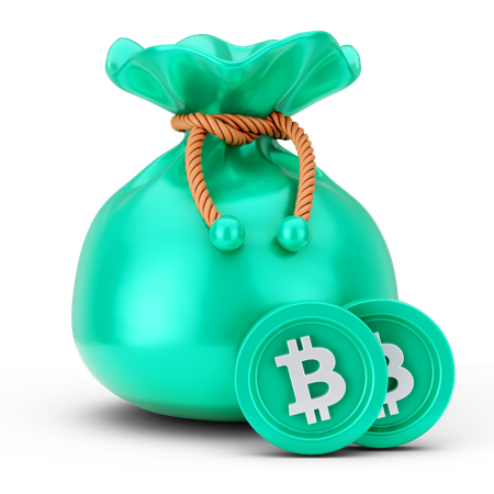 Bolsa de bitcoins  3D Icon