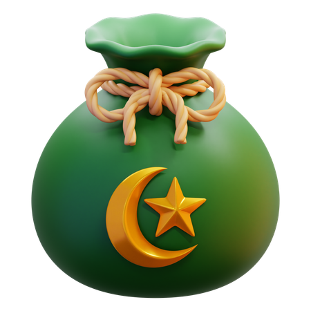 Bolsa de caridade zakat  3D Icon
