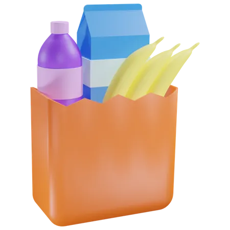 Bolsa de comestibles  3D Icon