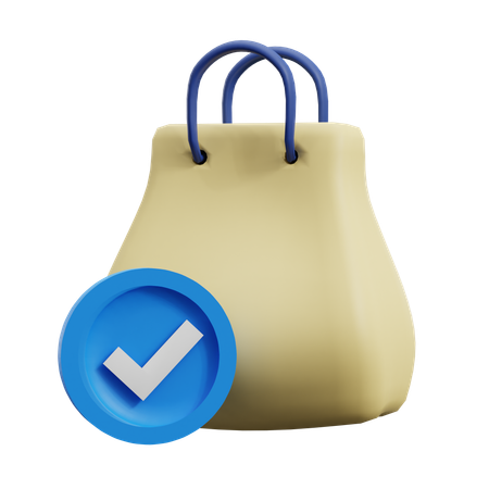 Bolsa de compras aprobada  3D Icon