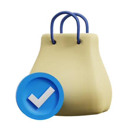 Bolsa de compras aprobada  3D Icon