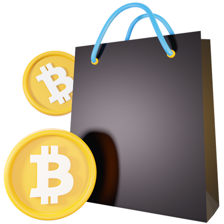 Bolsa de compras bitcoin  3D Illustration