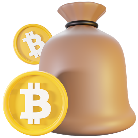 Bolsa de compras bitcoin  3D Illustration