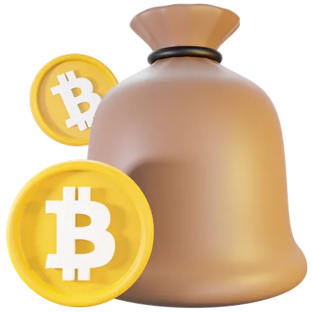 Bolsa de compras bitcoin  3D Illustration