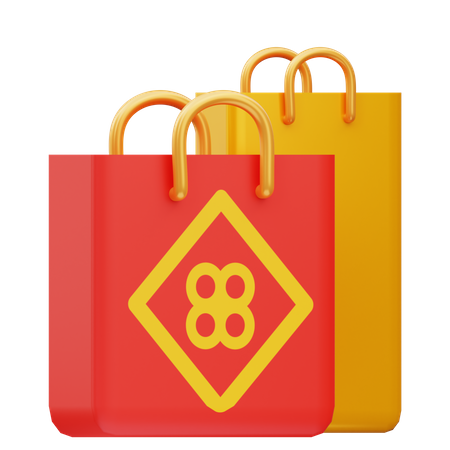 Bolsa de compras china  3D Icon