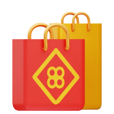 Bolsa de compras china  3D Icon