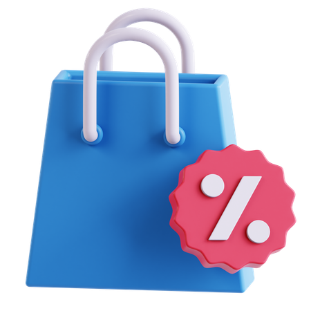 Descuento en bolsa de compras  3D Icon