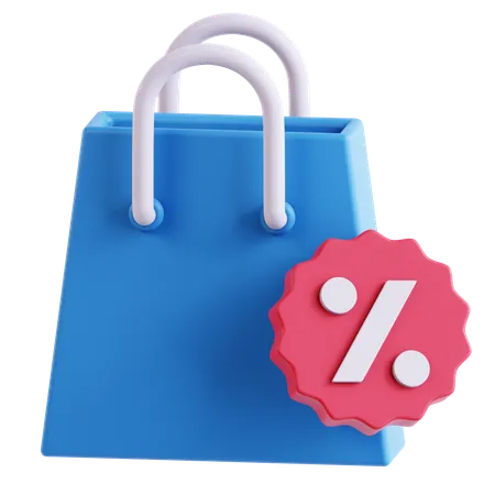 Descuento en bolsa de compras  3D Icon