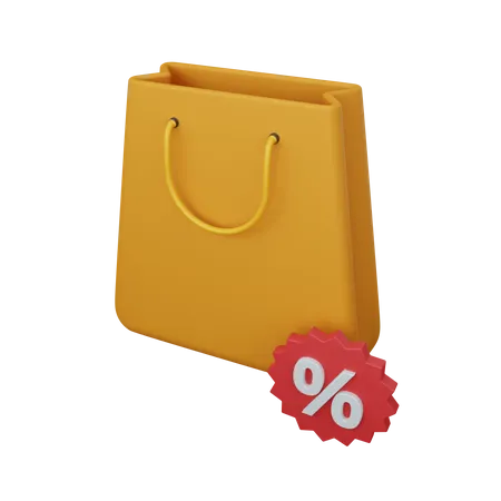 Bolsa de compras con descuento  3D Illustration