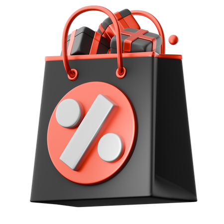 Bolsa de compras con descuentos  3D Icon