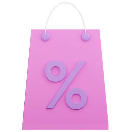 Descuento en bolsa de compras  3D Icon