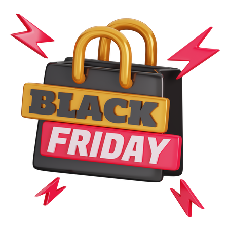 Sacola de compras sexta-feira negra  3D Icon
