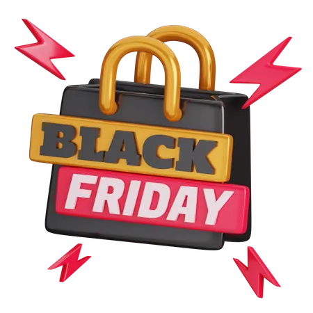 Sacola de compras sexta-feira negra  3D Icon
