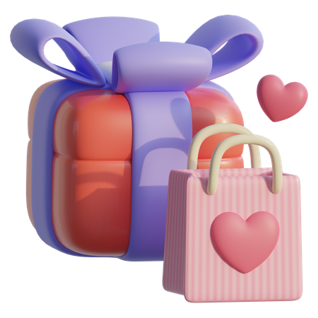 Bolsa de compras con amor  3D Icon