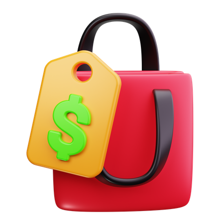 Bolsa de compras con rebajas  3D Icon