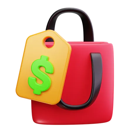 Bolsa de compras con rebajas  3D Icon