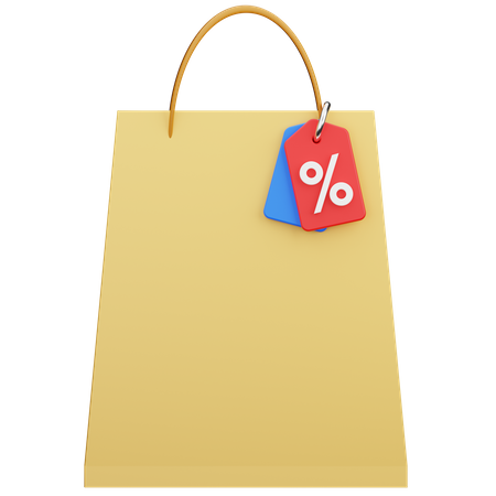 Bolsa de compras de descuento  3D Icon