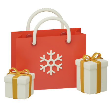 Bolsa de compras navideñas  3D Icon