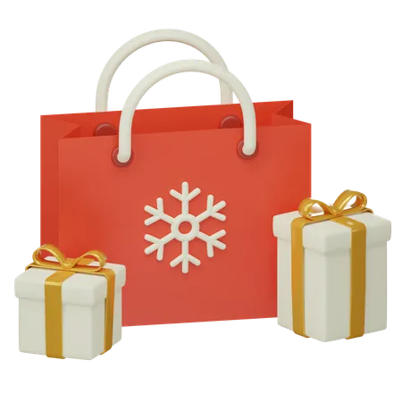 Bolsa de compras navideñas  3D Icon