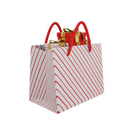 Bolsa de compras navideñas  3D Illustration