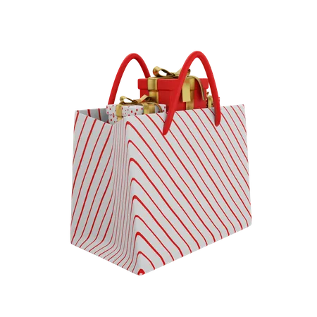 Bolsa de compras navideñas  3D Illustration