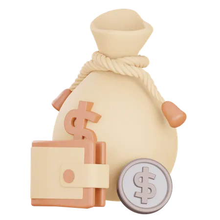 Bolsa de dinero  3D Icon