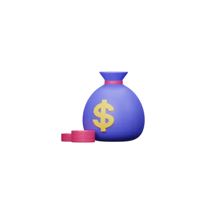 Bolsa de dinero  3D Illustration