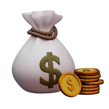 Bolsa de dinero  3D Illustration