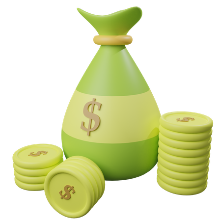 Bolsa de dinero  3D Illustration