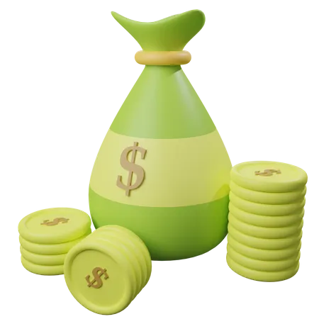 Bolsa de dinero  3D Illustration