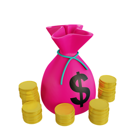 Bolsa de dinero  3D Illustration