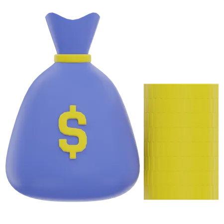 Bolsa de dinero  3D Illustration