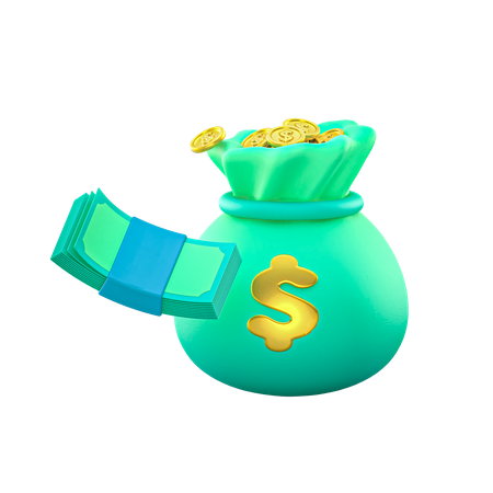 Bolsa de dinero  3D Illustration