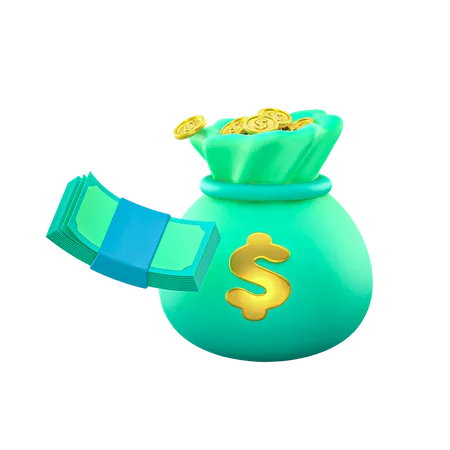 Bolsa de dinero  3D Illustration