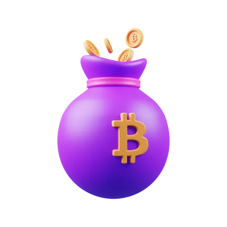 Ilustracion De Icono 3 D De Bolsa Bitcoin 3D Illustration