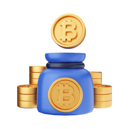 Bolsa de dinero bitcoin  3D Icon