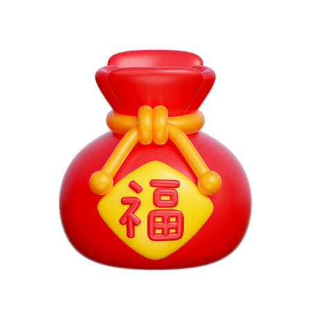 Bolsa de dinero china  3D Icon