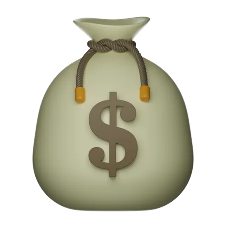 Bolsa de dinero en dólares  3D Icon