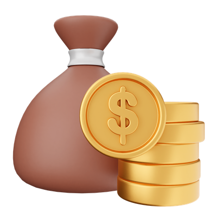 Finanzas de la bolsa de dinero  3D Icon