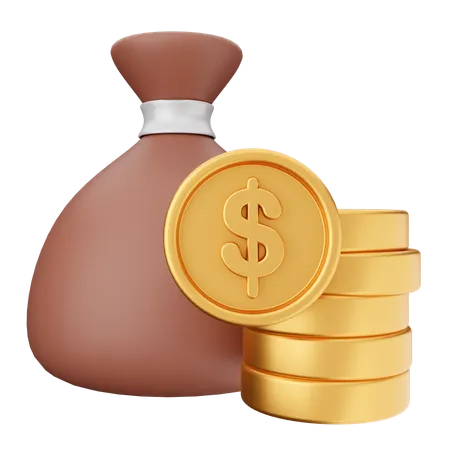 Finanzas de la bolsa de dinero  3D Icon