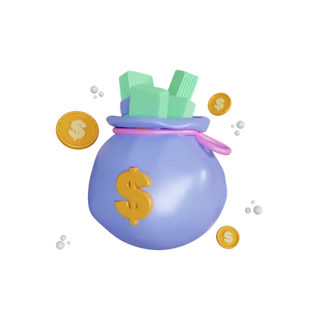 Bolsa de dinheiro  3D Illustration