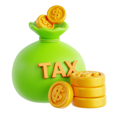 Bolsa de dinheiro com etiqueta de imposto  3D Icon