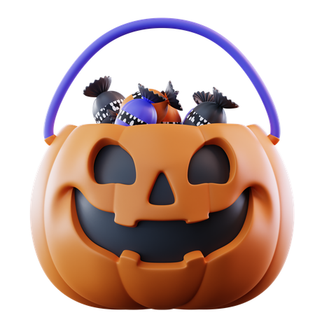 Bolsa de doces do dia das bruxas  3D Icon