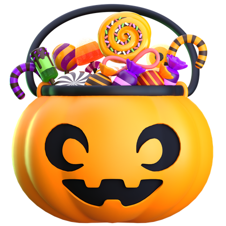 Bolsa de doces do dia das bruxas  3D Icon