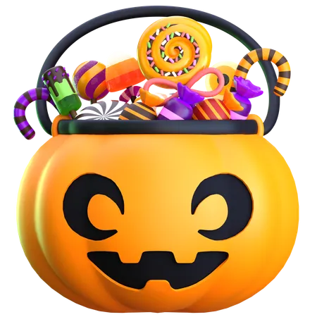 Bolsa de dulces de halloween  3D Icon