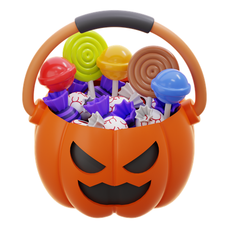 Bolsa de dulces de halloween  3D Icon