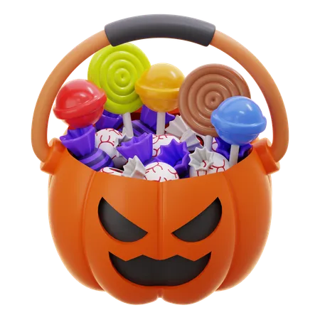 Bolsa de dulces de halloween  3D Icon