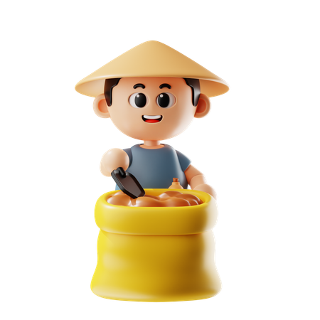 Bolsa de fertilizante hombre  3D Icon