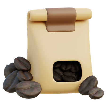 Bolsa de granos de cafe  3D Icon