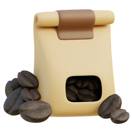 Bolsa de granos de cafe  3D Icon